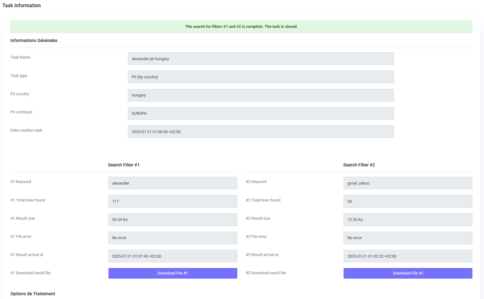 Screenshot of the Scrutix interface 10